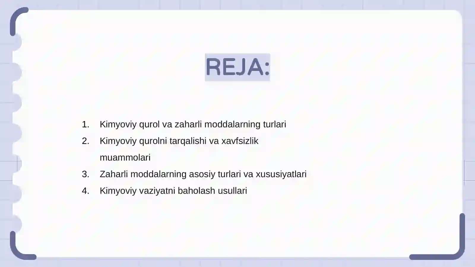 Kimyoviy qurol va zaharli moddalarning tasnifi va baholash 2