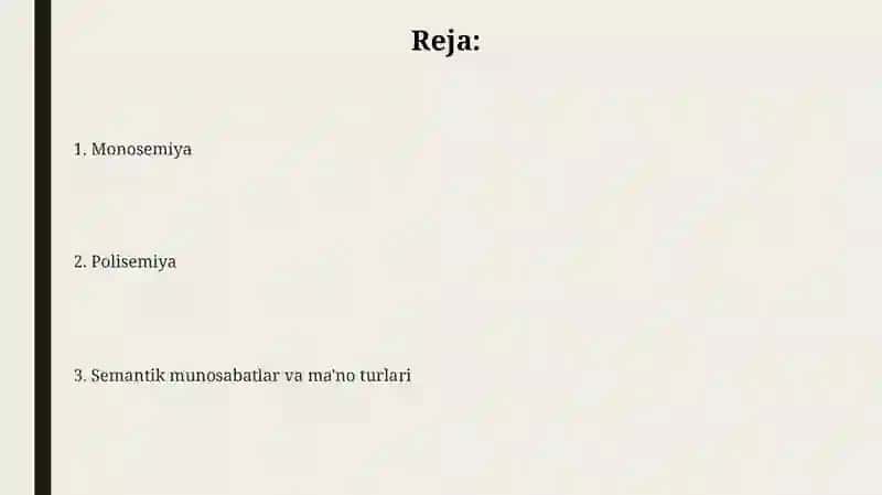 Semantik munosabatlar va ma'no turlari 2