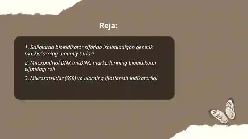 Baliqlarda bioindikator sifatida ishlatiladigan genetik markerlarni aniqlash 2