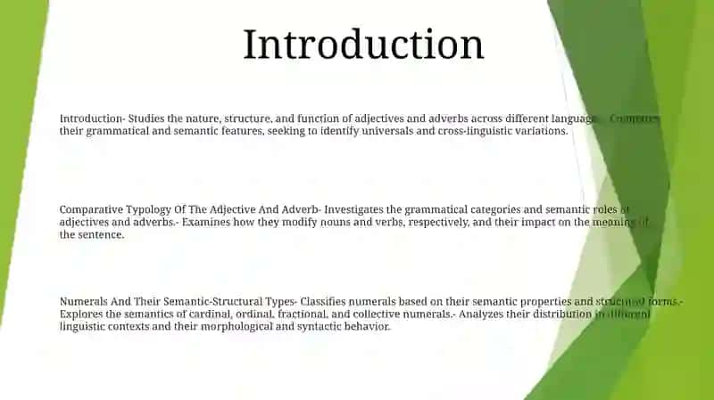 Comparative Typology Of The Adjective And Adverb 2