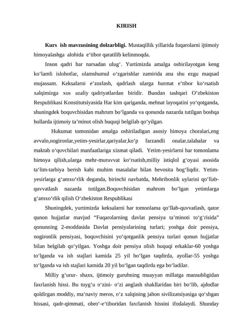 KEKSALAR VA NOGIRONLAR UCHUN INTERNAT UYLARIGA YO'LLANMA BERISH VA FUQAROLARNI PARVARISHLASH TARTIBINI KO'RSATISH 2