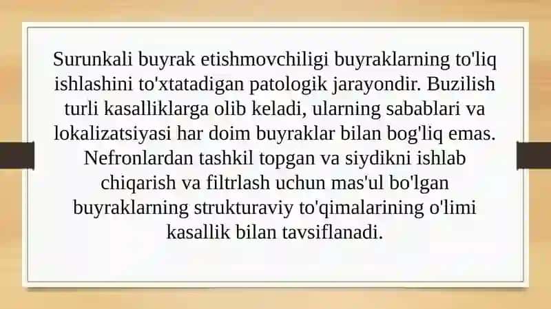Surunkali buyrak etishmovchiligi 2
