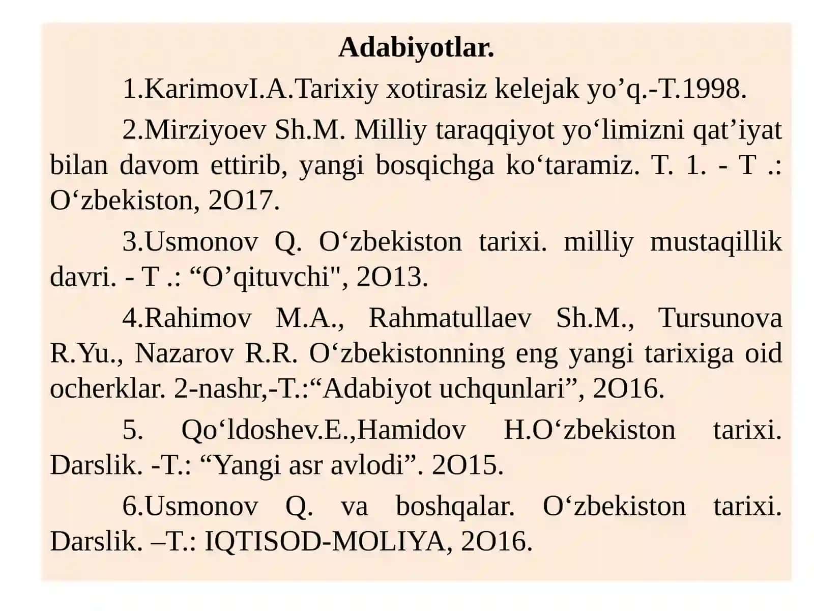 "O’ZBEKISTОNNINGENG YANGITАRIХI”FАNININGPREDMETI, MАQSАDIVАVАZIFАLАRI,NАZАRIY-METОDОLОGIKTАMОYILLАRI 2