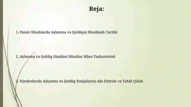 Passiv schyotlarda oborot va qoldiq hisoblashtartibi 2