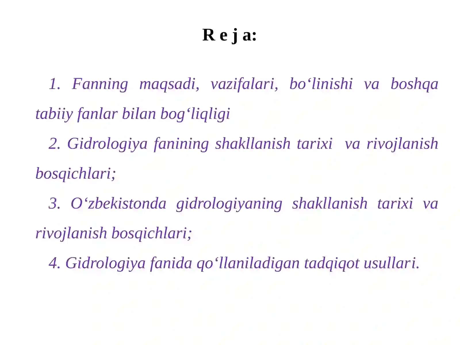 IQLIMSHUNOSLIK VAGIDROLOGIYA fanidanma’ruzama shg’uloti 2