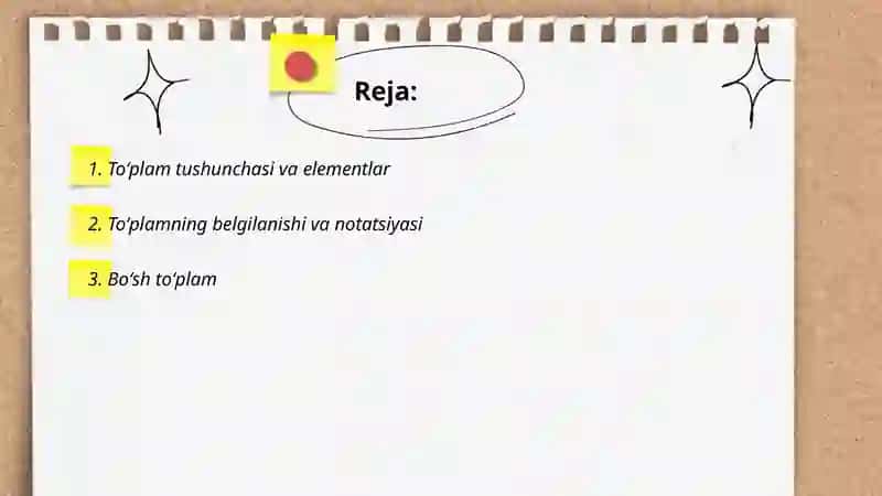 Toʻplamlar va ular ustida amallar 2