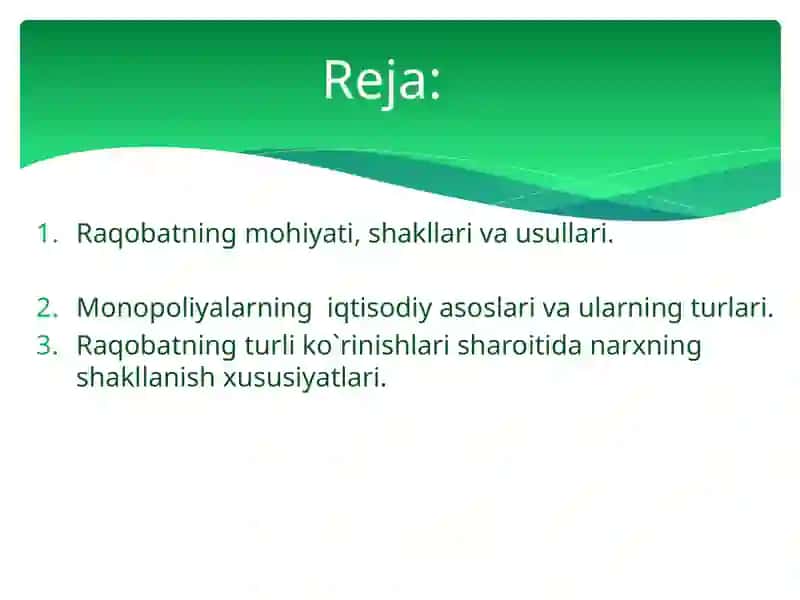 Raqobatning mohiyati, shakllari va usullari 2