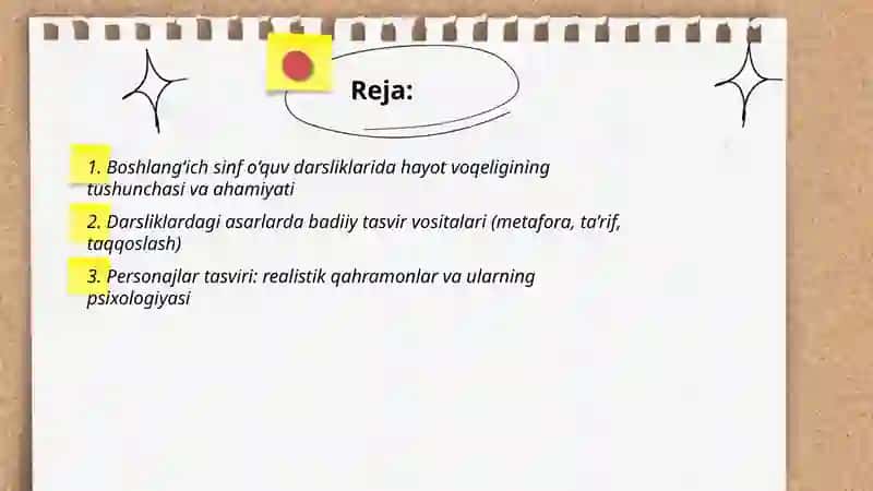 BOSHLANG‘ICH SINF О‘QISH DARSLIKLARIDAGI ASARLARDA HAYOT VOQELIGI VA BADIIY TASVIR 2