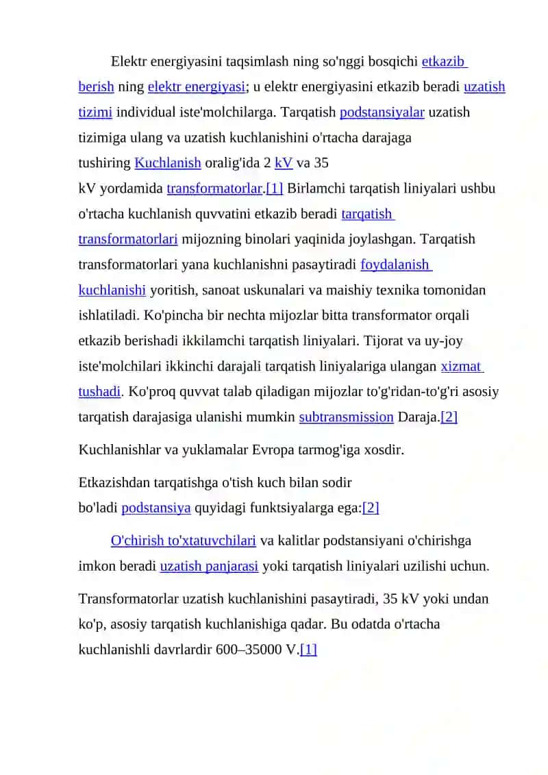 ELЕKTR ENЕRGIYANI TAQSIMLASH USULLARI 2