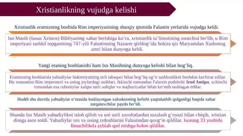 XRISTIAN DINITARIXI VA ASOSIY G‘OYALARI 2