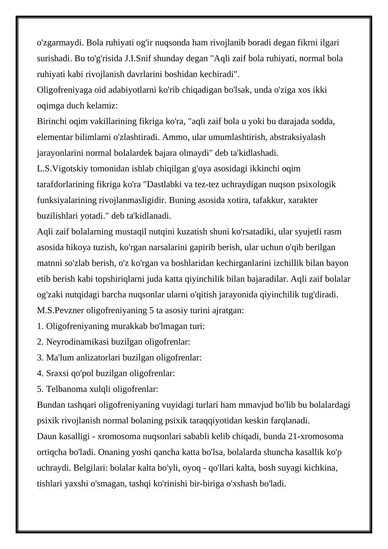 AQLIY RIVOJLANISHDA NUQSONI BOR BOLALAR TA'LIM TARBIYASI 2