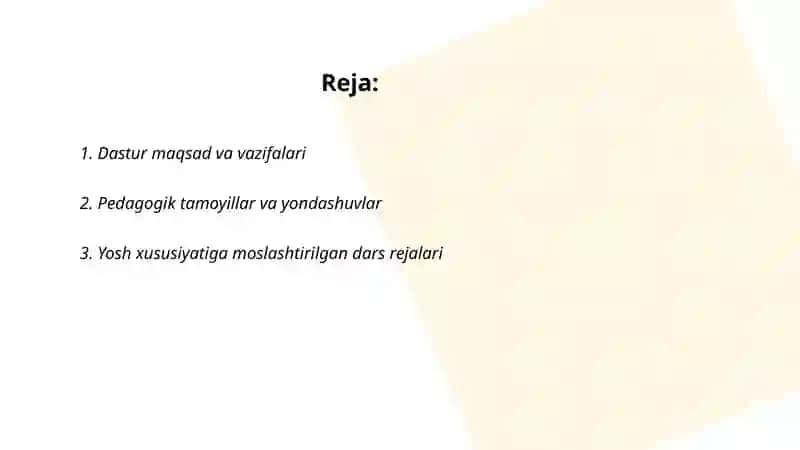 Ilk Qadam davlat óquv dasturi (takomillashtirilgan) 2