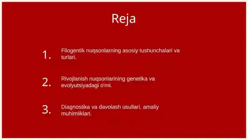 Odamda rivojlanishning filogentik nuqsonlari 2