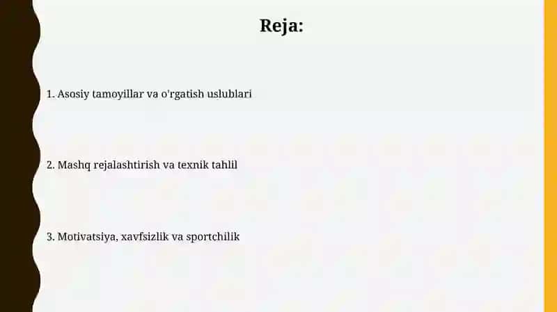 Yengil atletika turlari texnikasini oʻrgatish 2