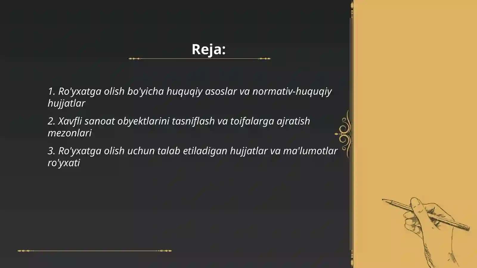 Xavfli sanoat obyektlarini ro'yxatdan o'tkazish Abdurashidova Odina 2