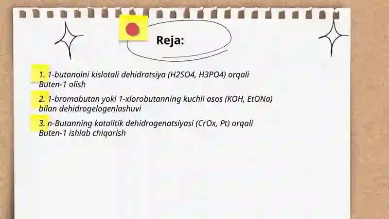 Buten-1 olish usullari 2