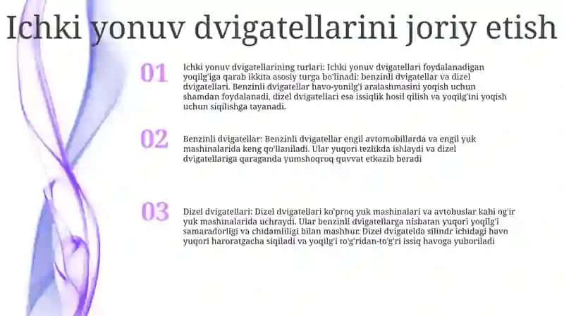 Yo'L Qurilish Mashinalarini Ichki Yonuv Dvigatellarini Turlari Va Tavfsifi 2