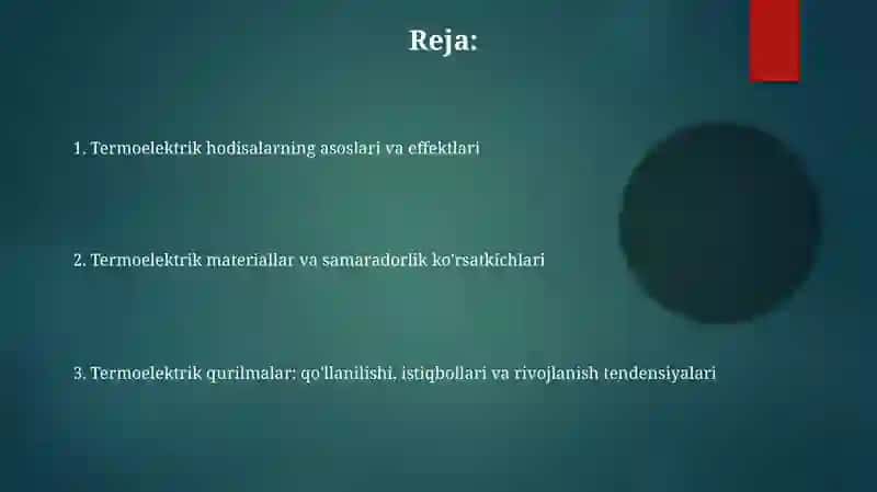 Termoelektrik hodisalar 2