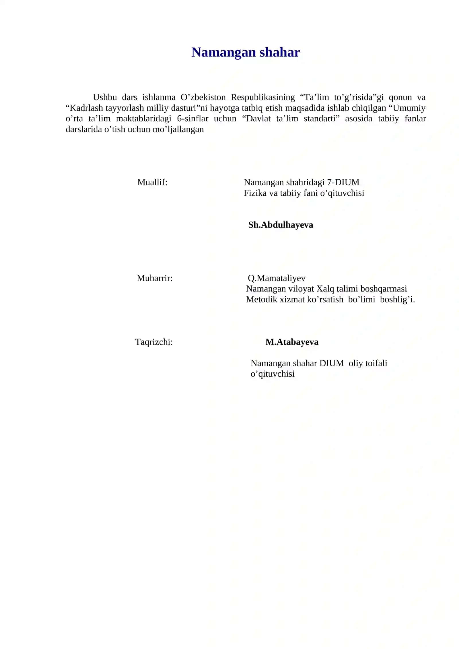 6-sinf Tabiiy fanidan Tirik organizmlarning nafas olishi ochiq dars ishlanmasi 2