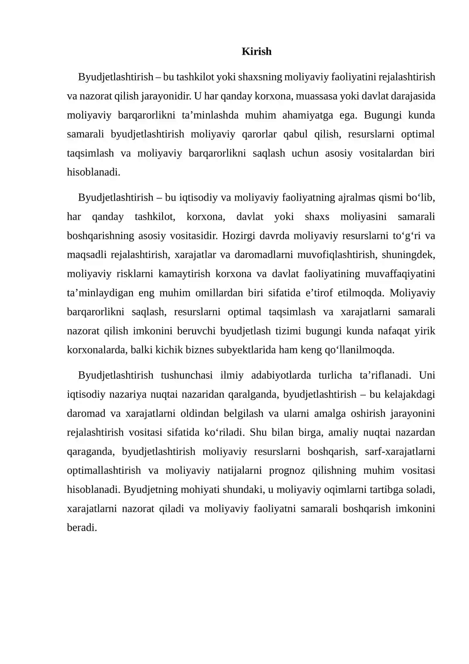 Byudjetlashtirish Tushunchasi va Vazifalari 2