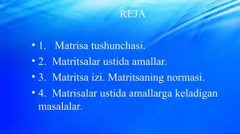 Matritsalar algebrasi 2