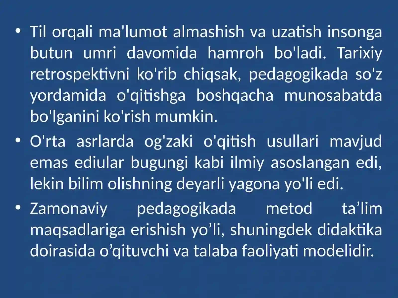 O‘qitishning og‘zaki usullari va ularning turlari 2