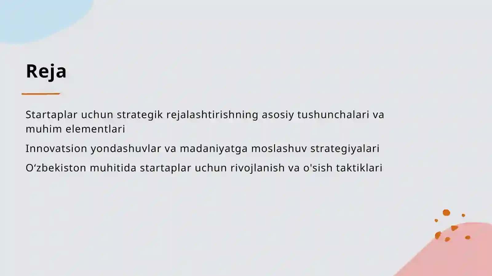 Strategik rejalashtirishning asosiy tushunchalari 2
