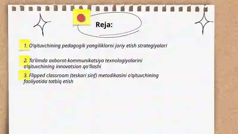 O'qituvchining pedagogik yangiliklarni joriy etish strategiyalari 2