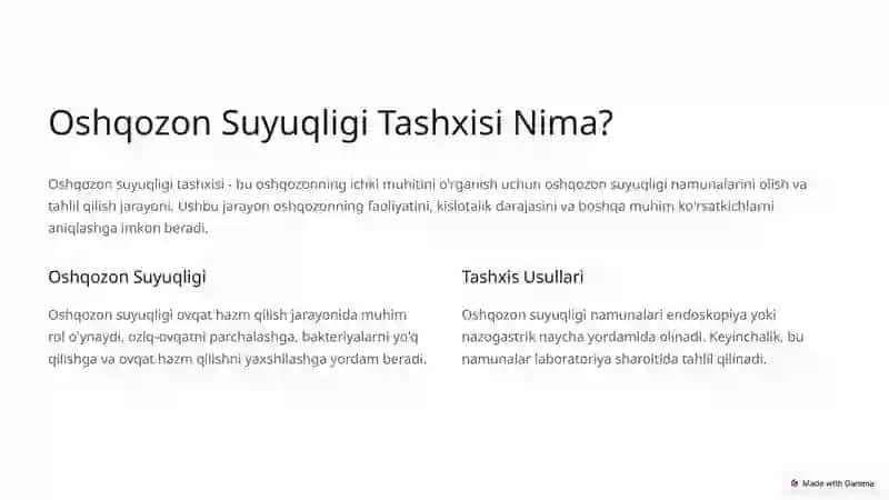 Oshqozon Suyuqligi Tashxisining Klinik Ahamiyati 2