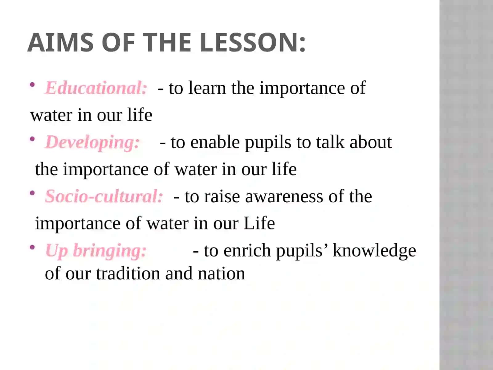 Water is life. 2