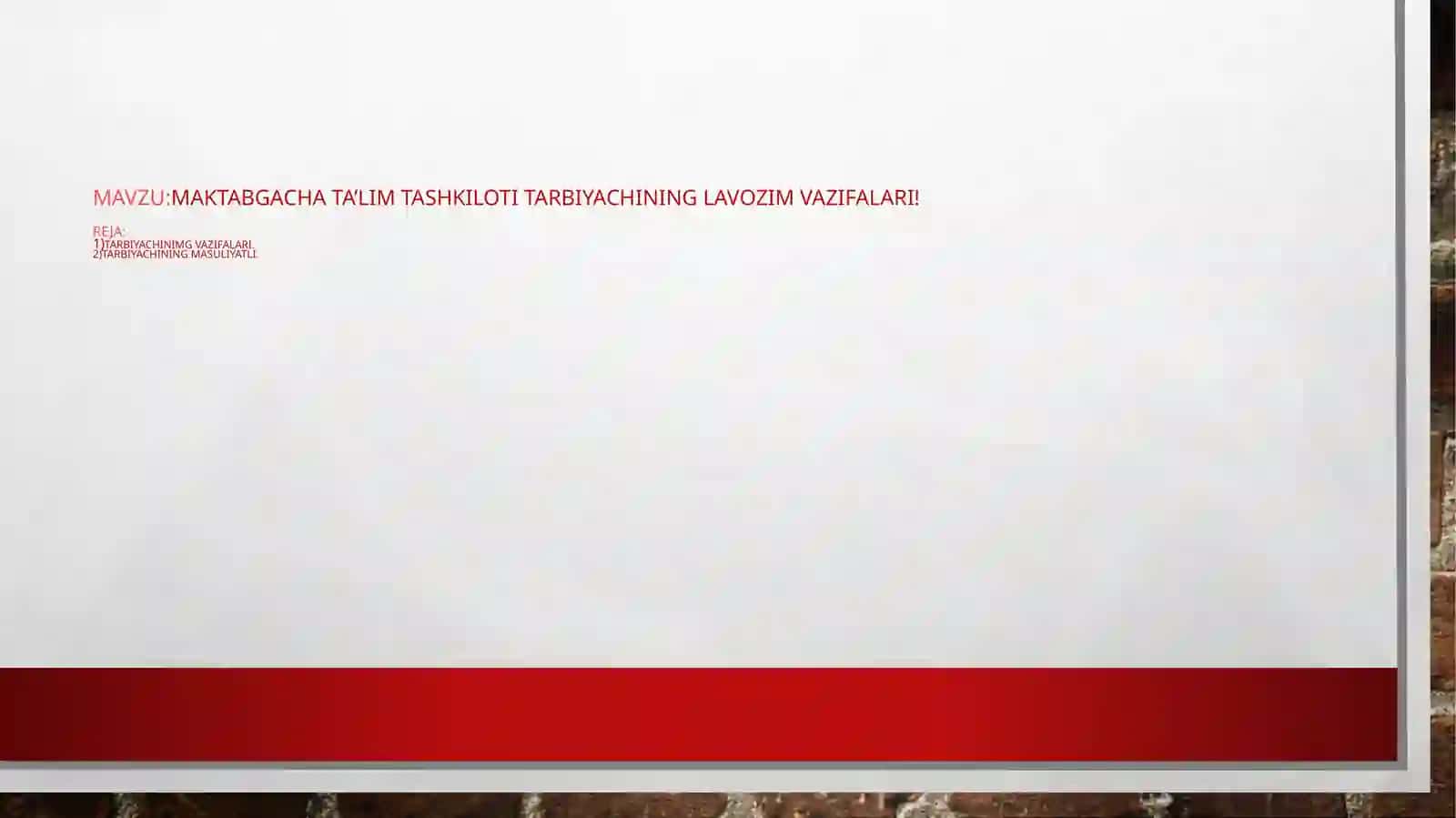 Tarbiyachining ish hujjatlari 2