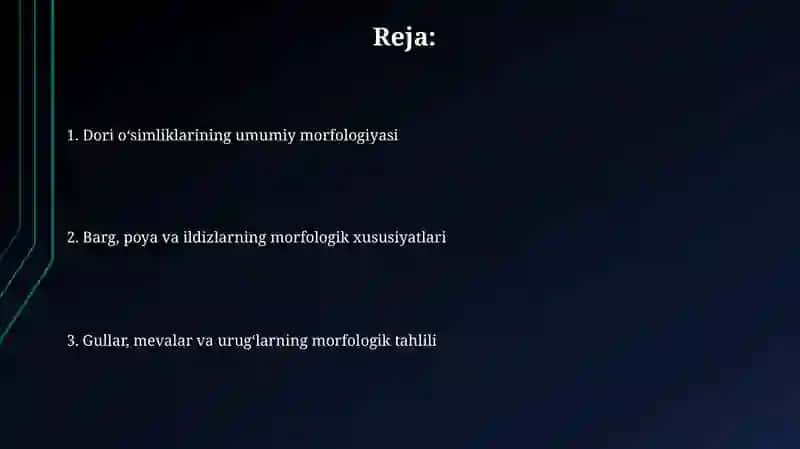 Dorivor oʻsimliklarning morfologik belgilari 2