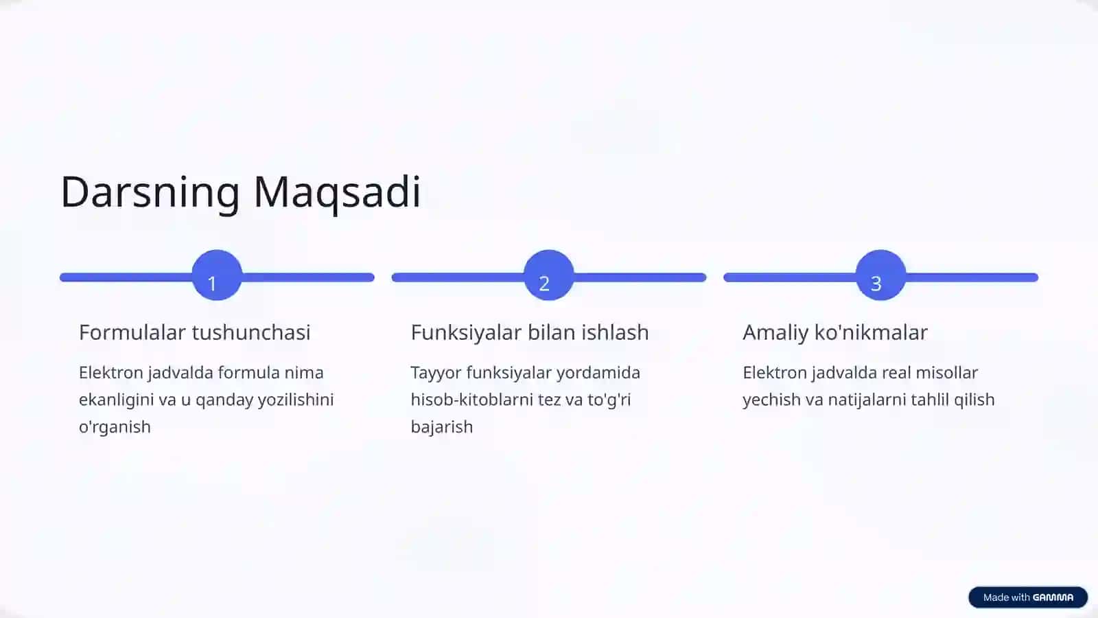 Formula va Funksiyalar hamda Ulardan Foydalanish 2