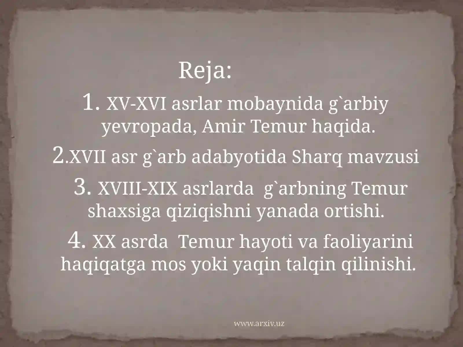 "AmirTemur"G`arbnilarzagasolgansiymo 2