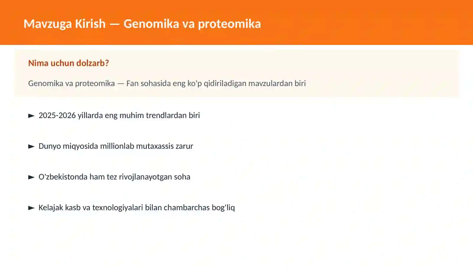 Genomika va proteomika 2