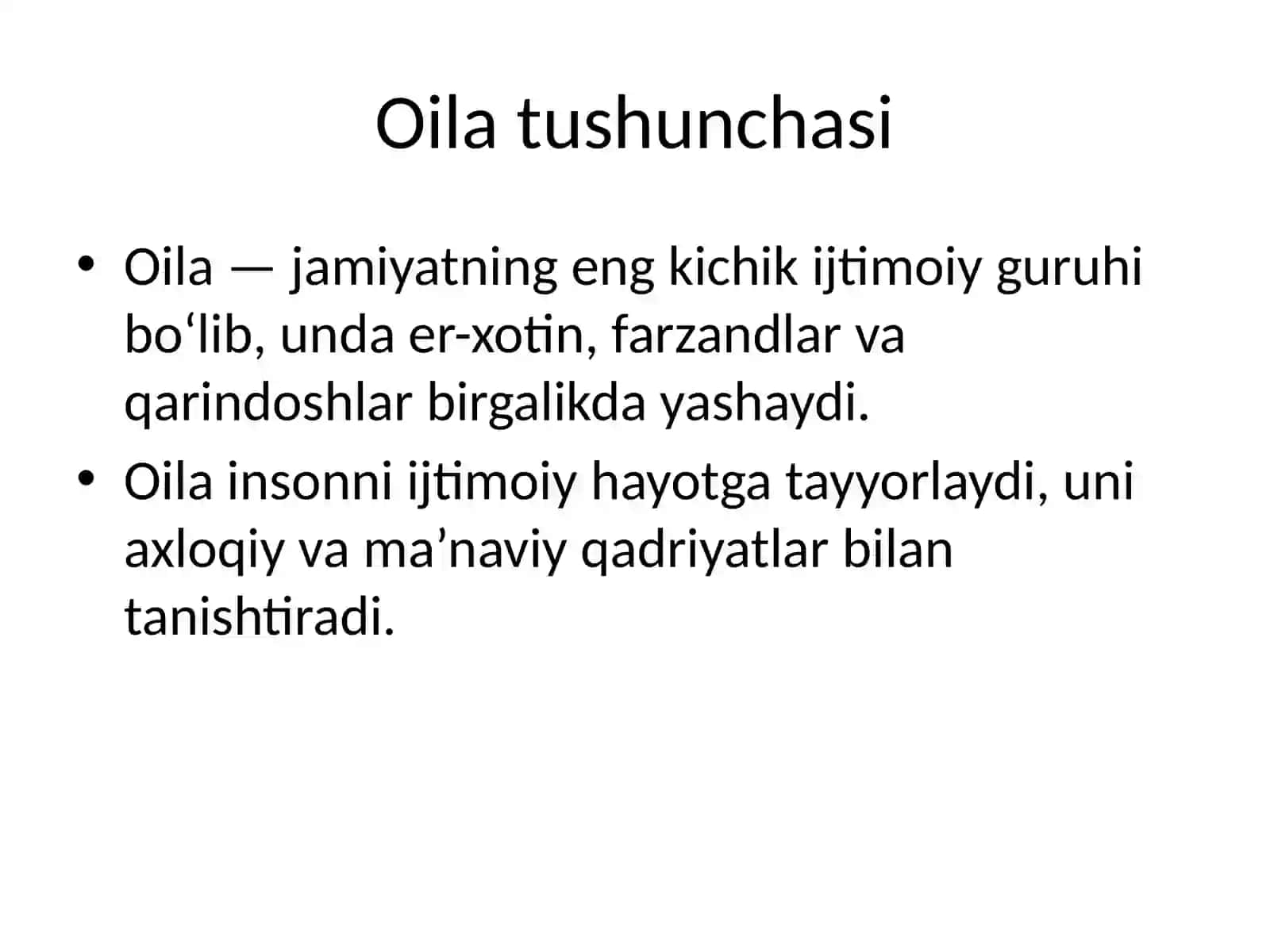Oila turlari va tarixiy turlari 2
