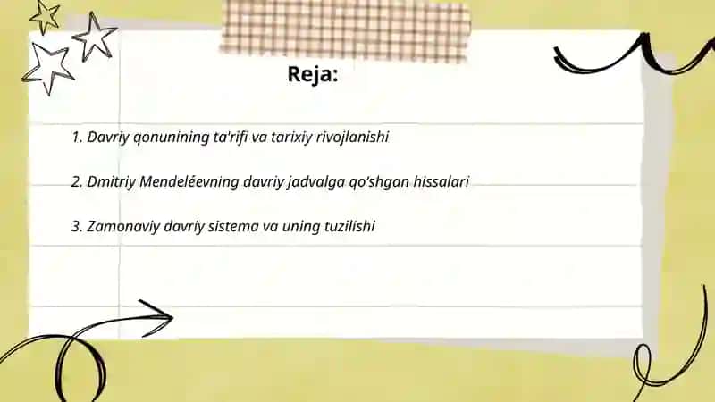 Davriy qonun va davriy sistema hamda uning ahamiyati 2