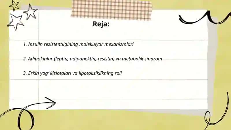 Metabolik sindromning kelib chiqishining biokimyoviy asoslari va asoratlari 2