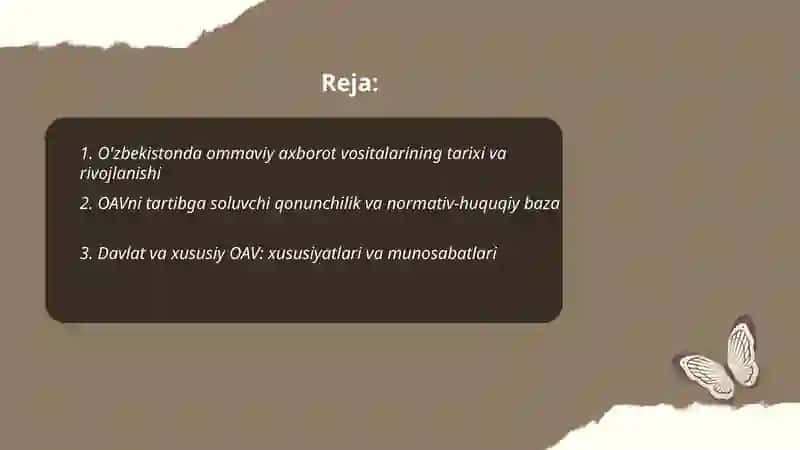 O'zbekiston Respublikasida ommaviy axborot vositalarining faoliyati 2