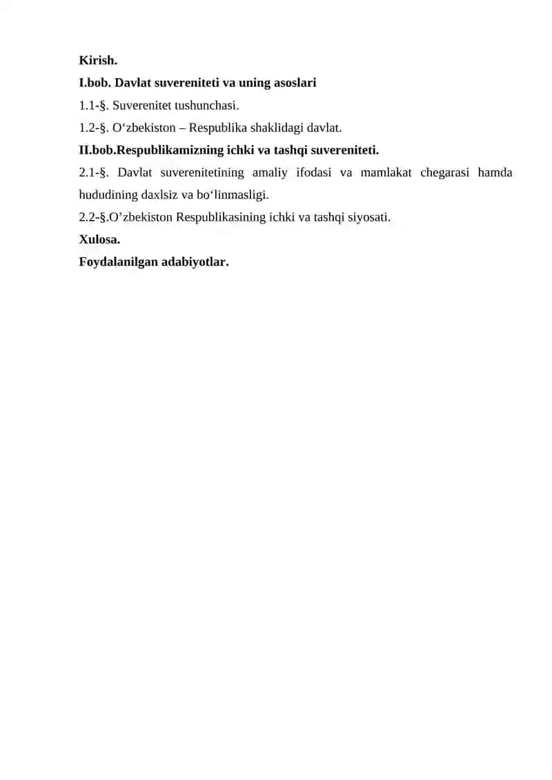Suverenitet tushunchasi va Davlat suvereniteti asoslari 2