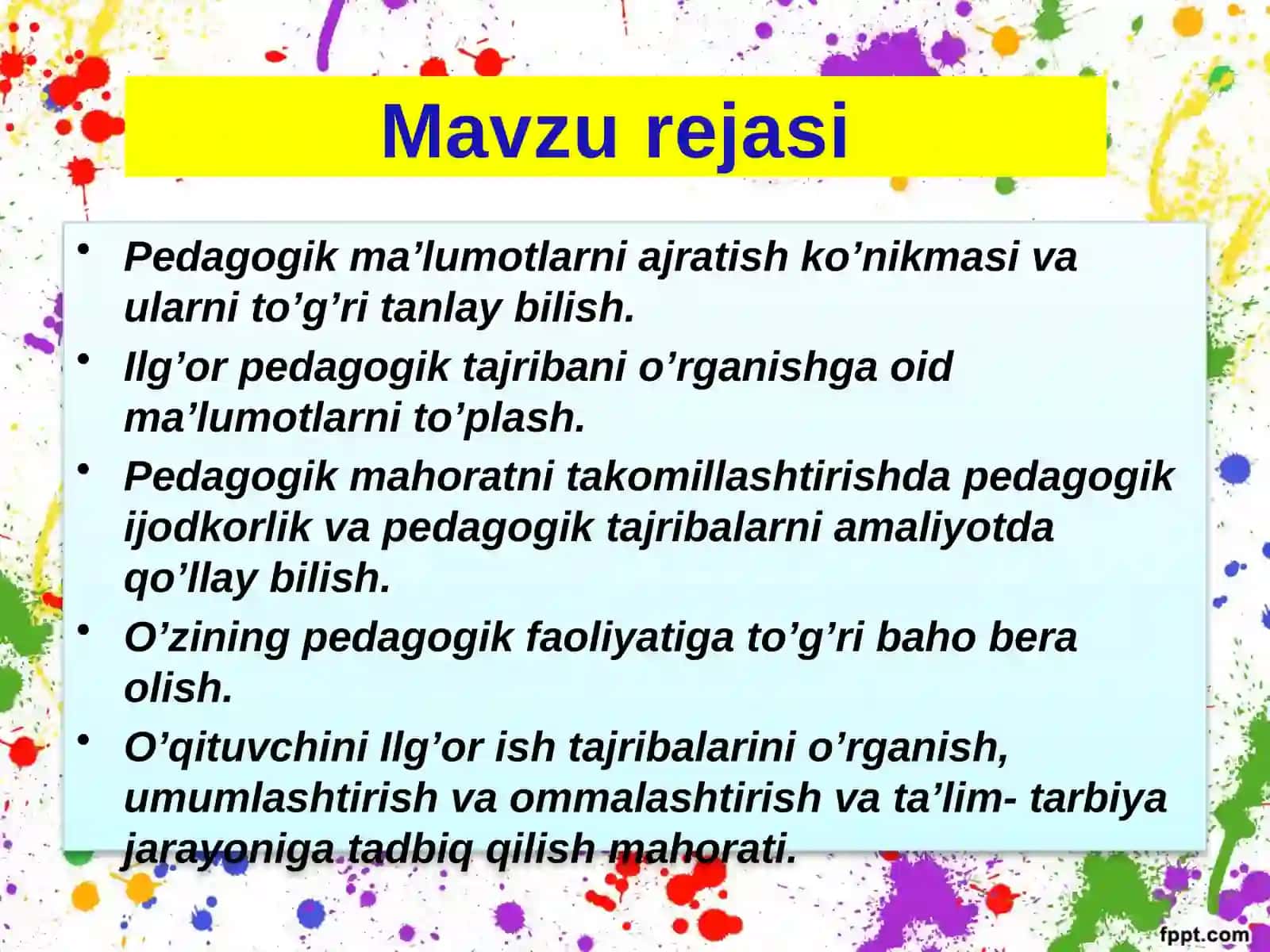 O'qituvchining ilg'or pedagogik tajribalari 2