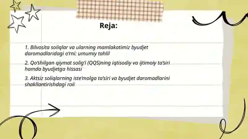 Bilvosita soliqlar va ularning mamlakatimiz byudjet daromadlaridagi o‘rni: umumiy tahlil 2