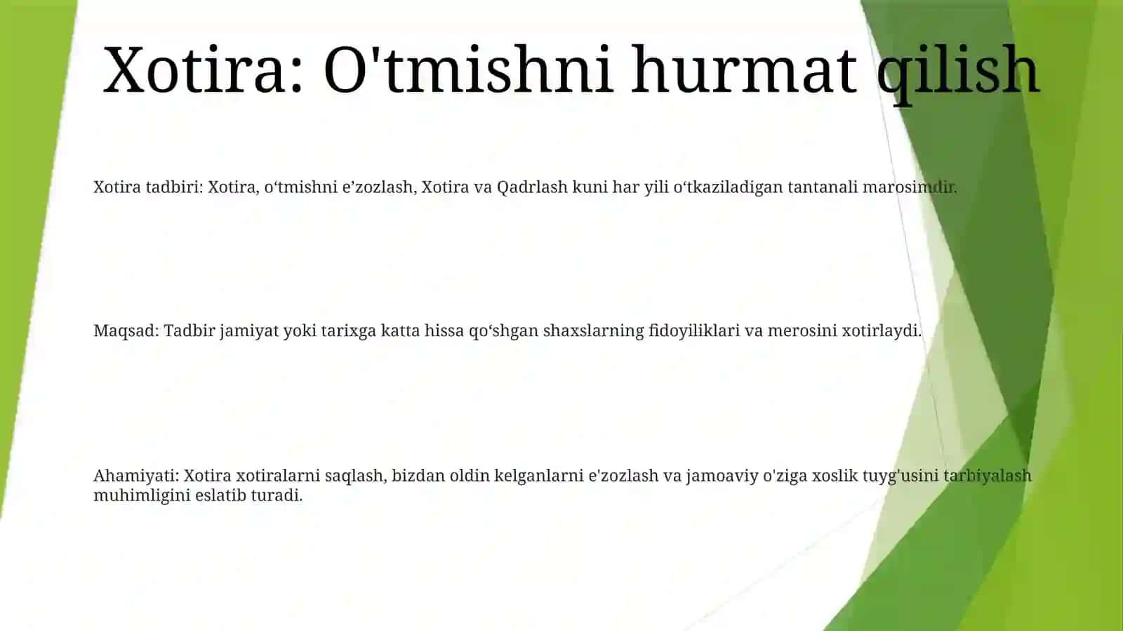 Xotira VaQadrlashKuni 2