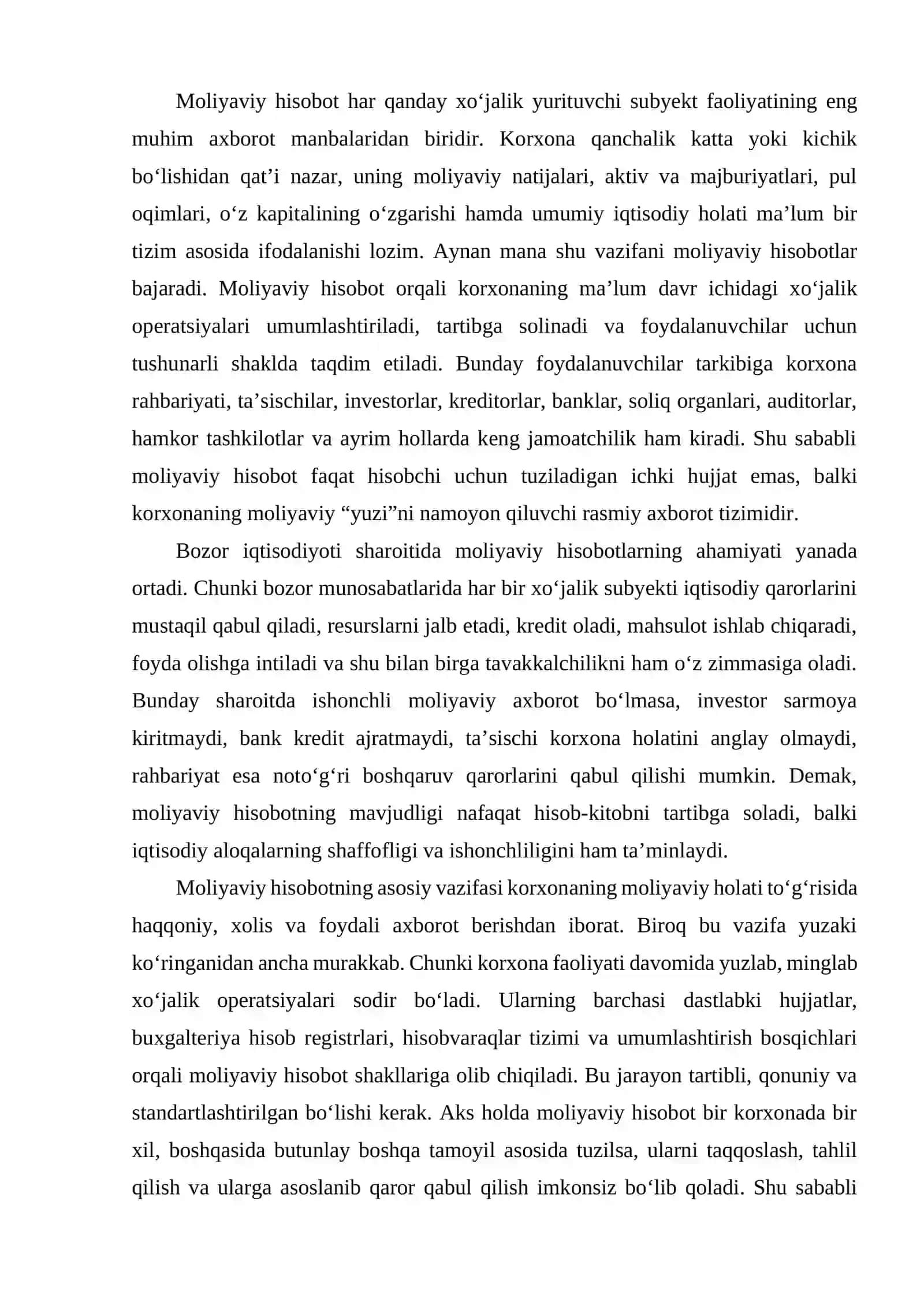 Moliyaviy hisobotlar shakllari va ularning tavsifi 2