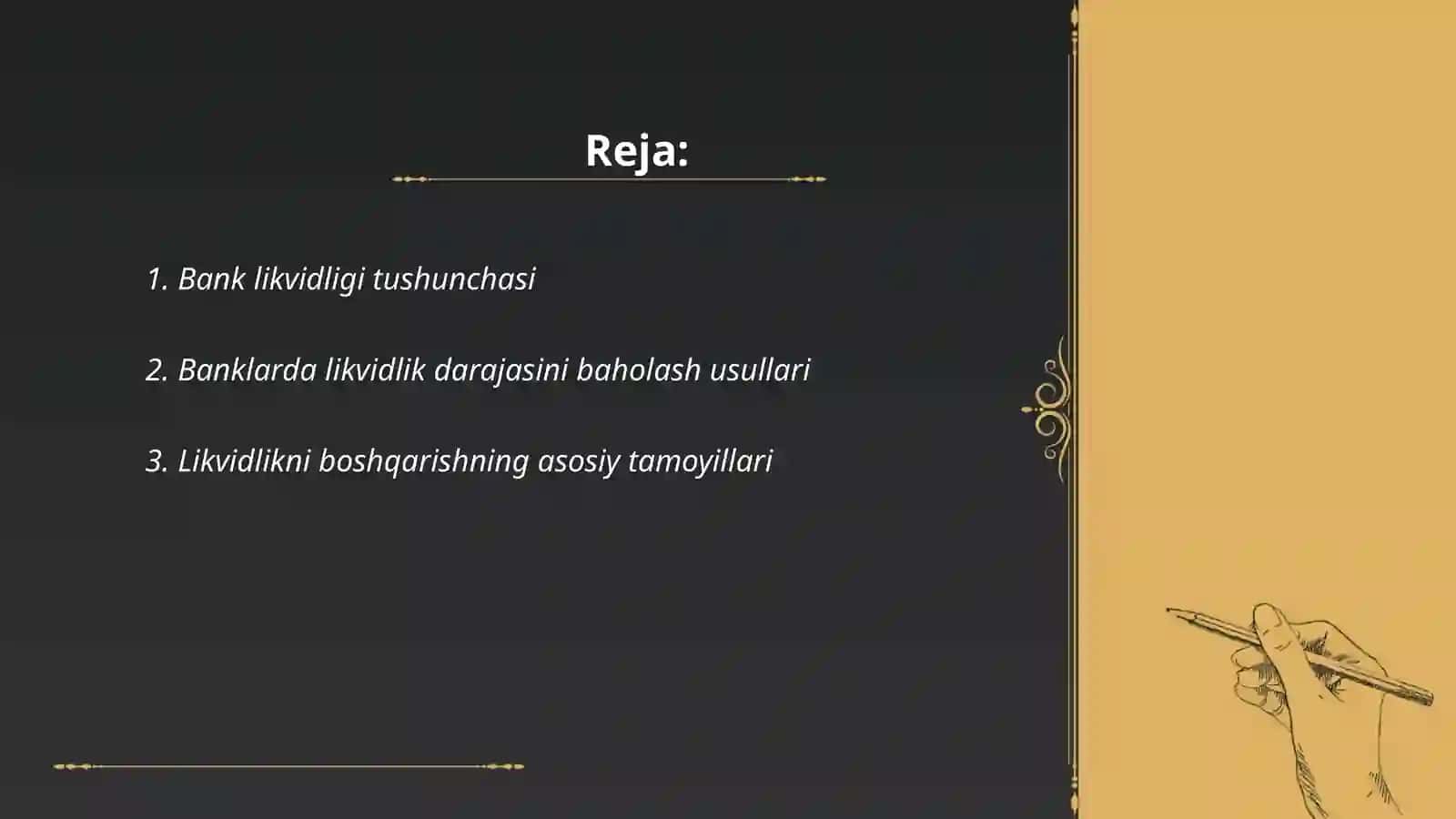 Banklikning likvidligini tahlil qilish 2