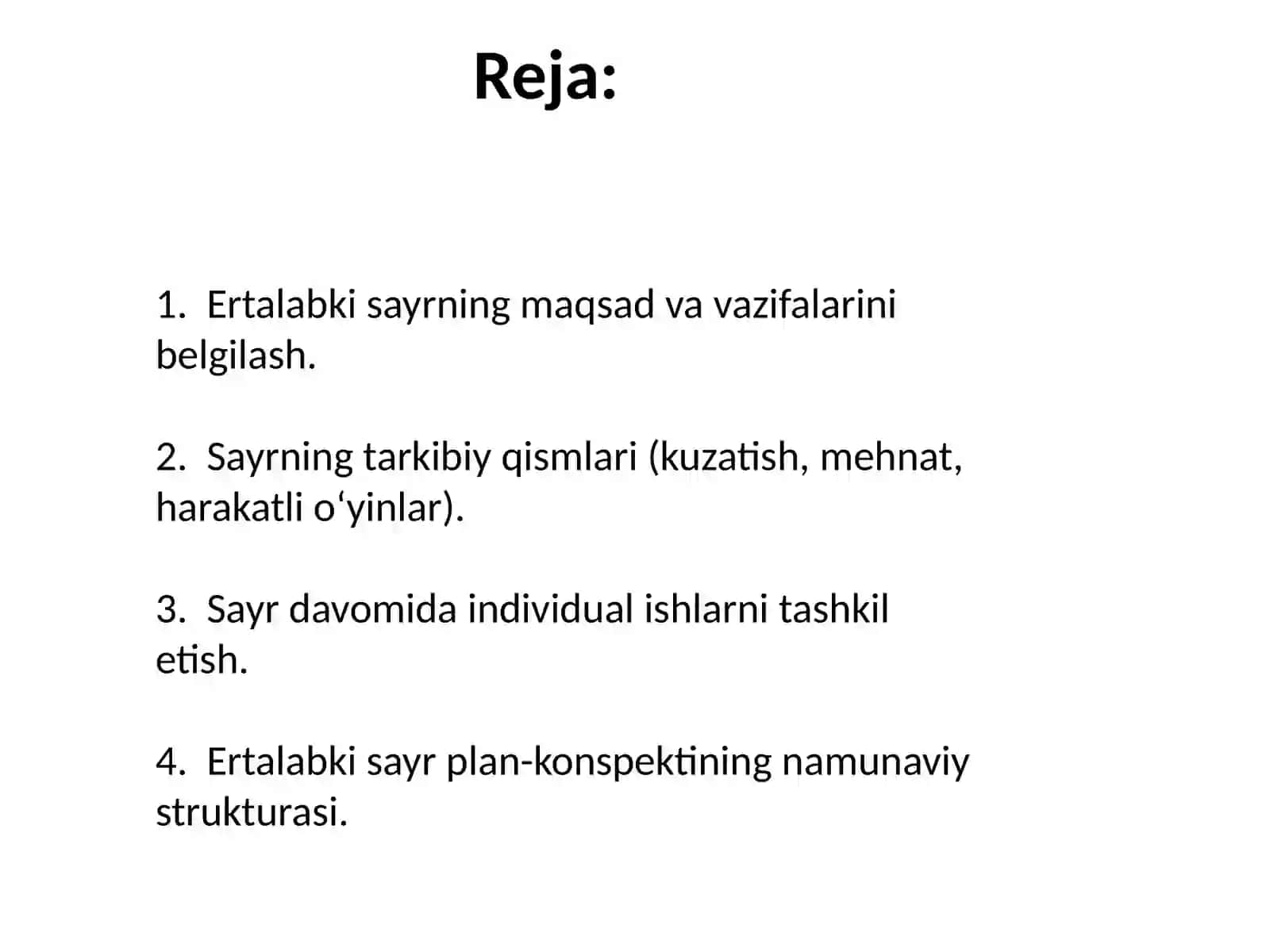 Ertalabki sayrni rejalashtirish plan-konspektini tuzish 2