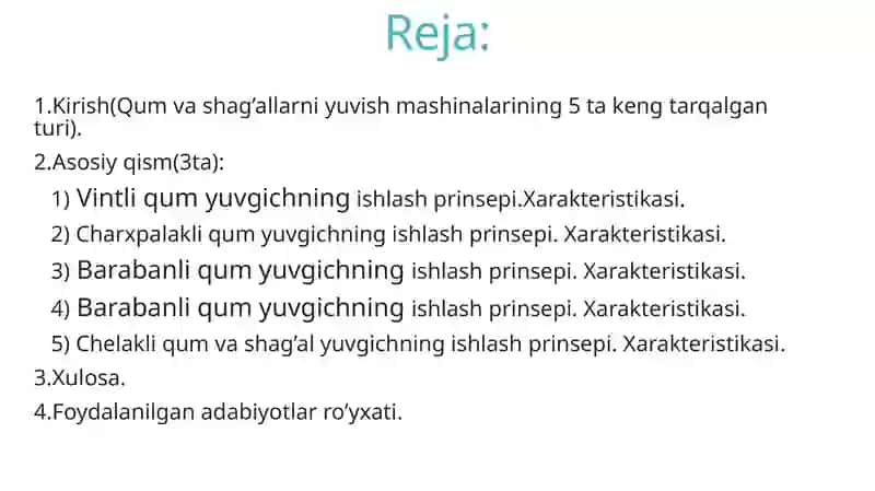 Zamonaviy qum va shag'al yuvgichlari 2