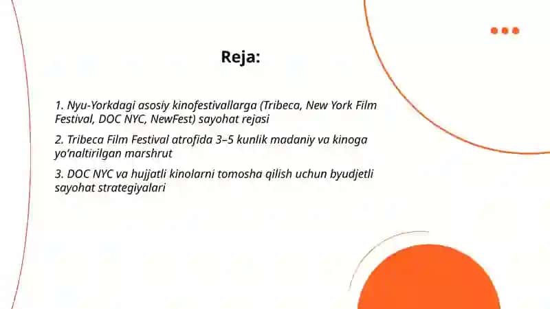 New York- kinofetevallar va madaniy tadbirlar bilan bog'liq turizm 2