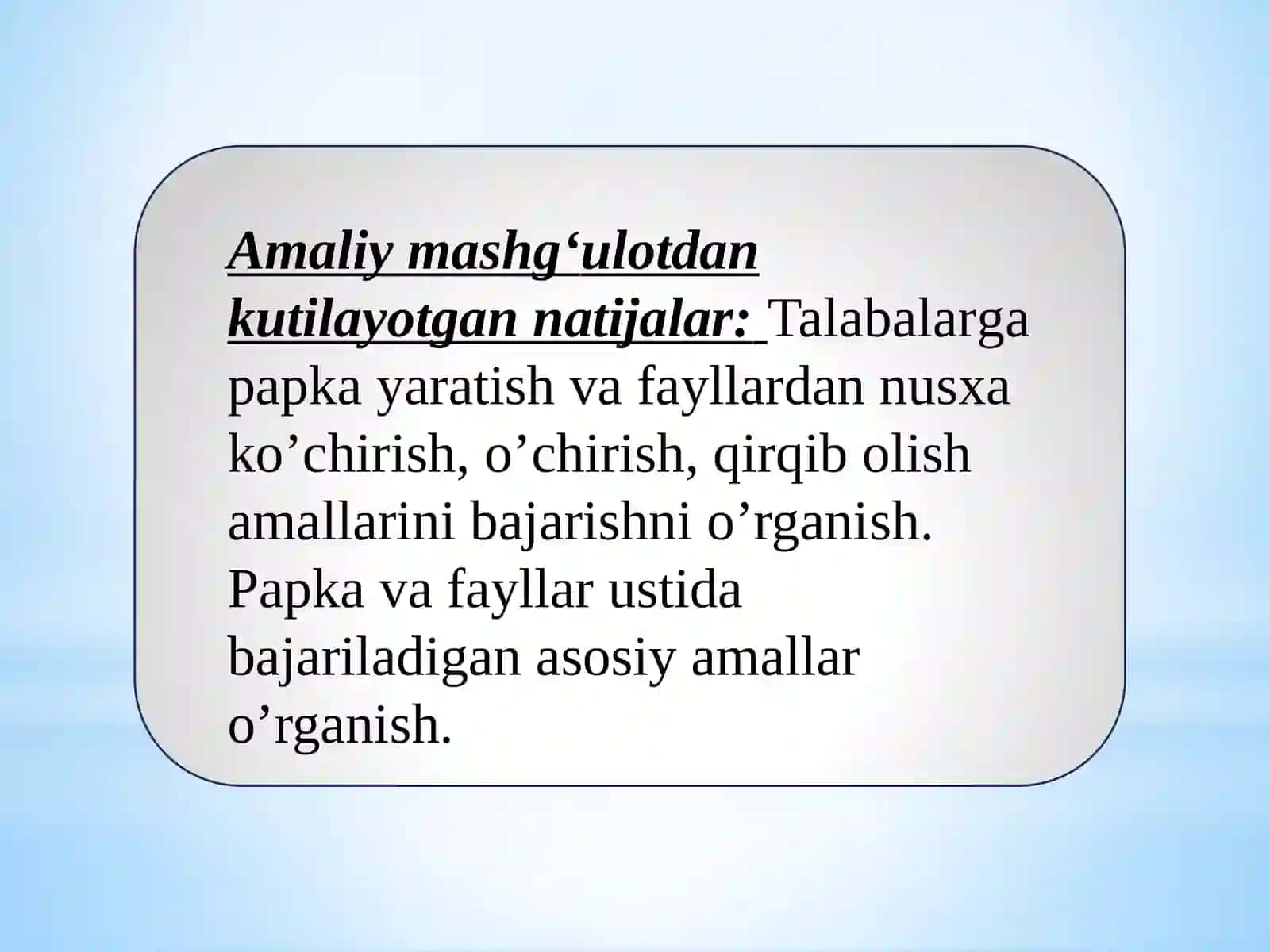 Windows OTda ishlash ko‘nikmalarini takomillashtirish 2