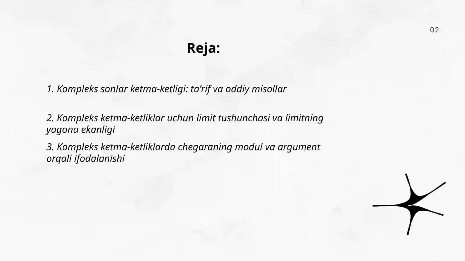 Kompleks sonlar ketma-ketligi 2